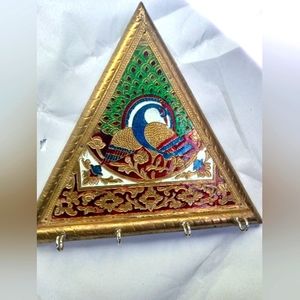 Meenakari Peacock Triangle handmade  key holder